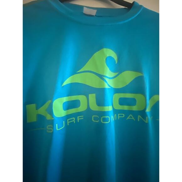 KOLOA surf company Womens Long-Sleeve Rash Guard Swim Shirt Logo Teal Green Sz S - Picture 2 of 5